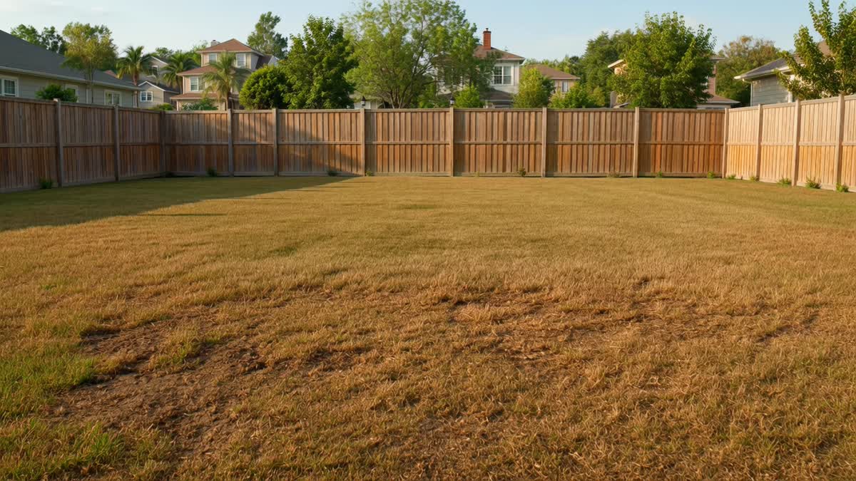 Lawn before turf installation