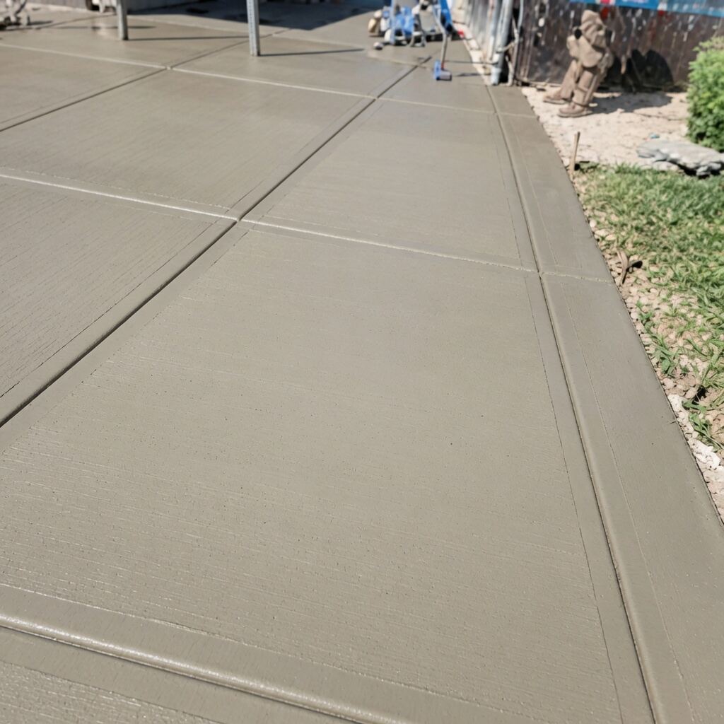 Colored concrete with decorative border finish
