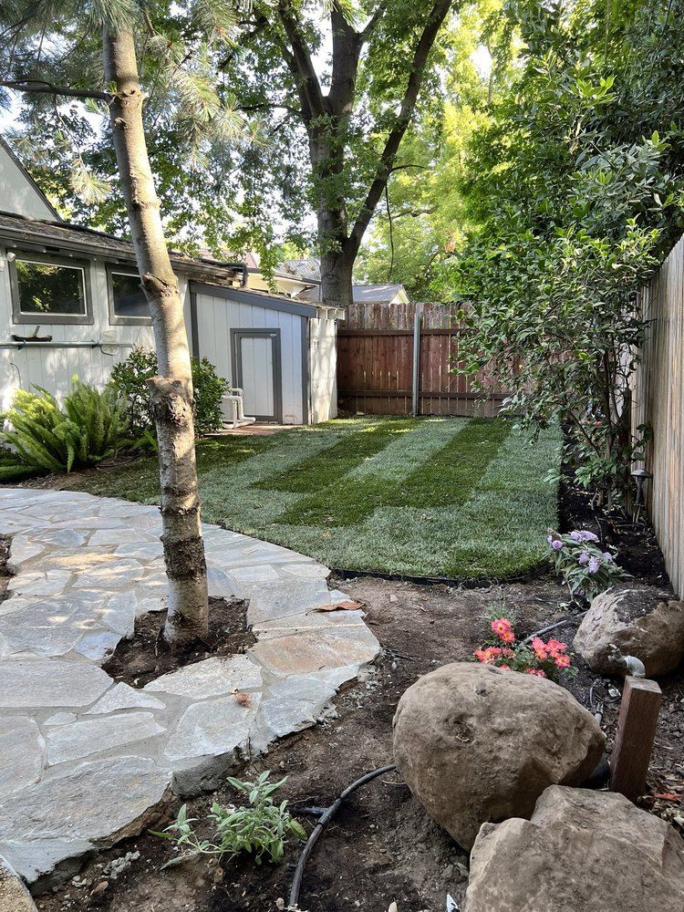 Premium artificial turf installation Sacramento Elk Grove backyard